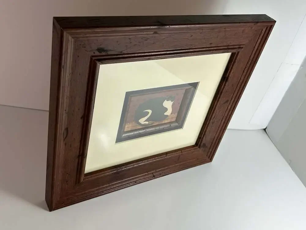 Warren Kimble Fat Cat American Folk Art beautifully matted gorgeous framed